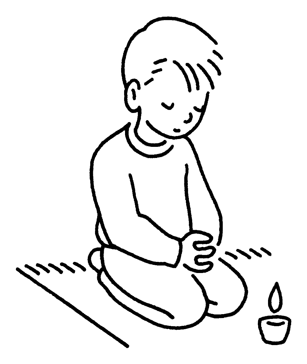 Дети молятся раскраска