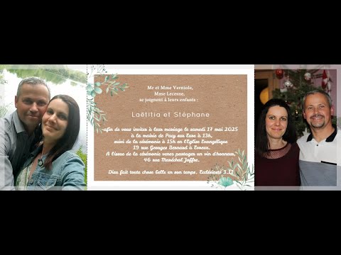 Featured image for “Samedi 17/05/25: Mariage de Laëtitia et Stéphane : Cérémonie à 15 h 00 en direct”